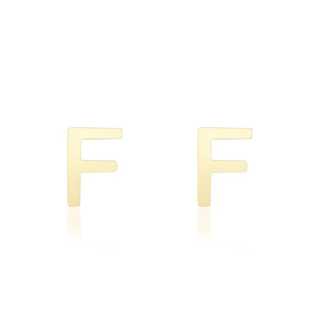 Mini Gold Initial Stud Earrings