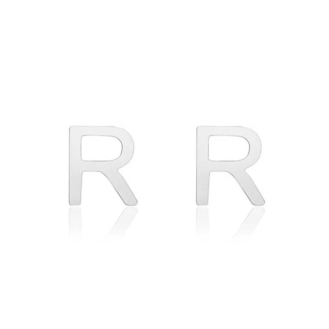 Mini Gold Initial Stud Earrings