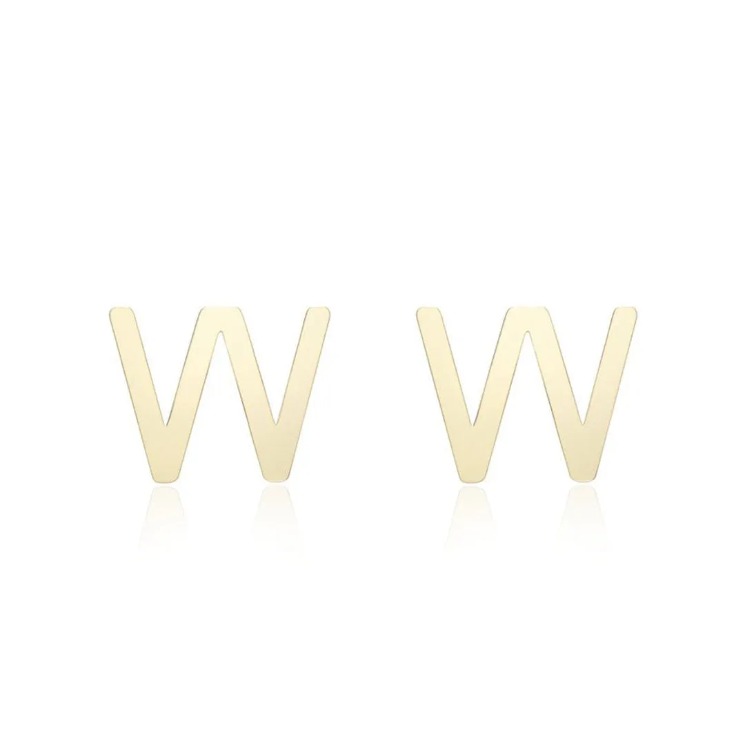 Mini Gold Initial Stud Earrings