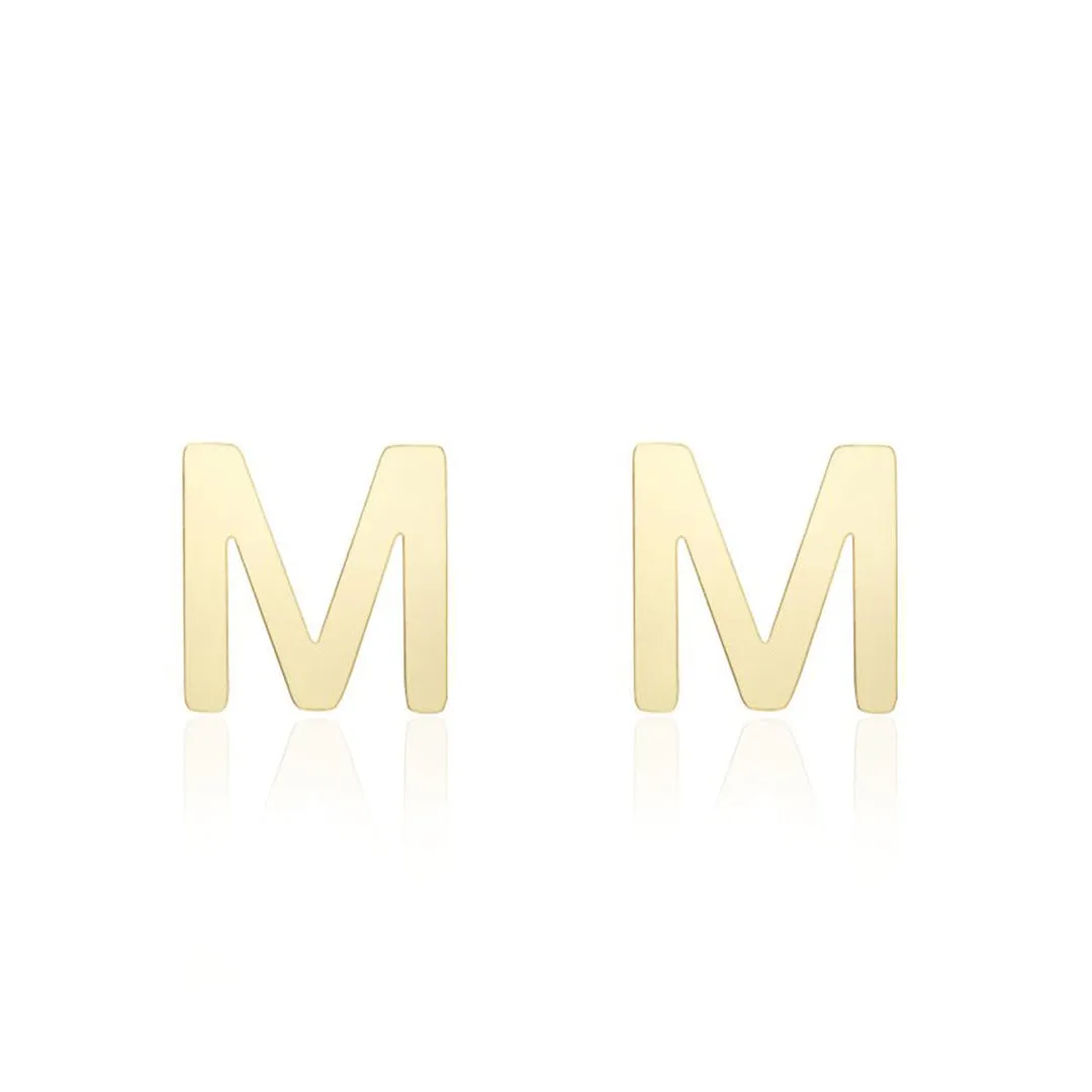 Mini Gold Initial Stud Earrings