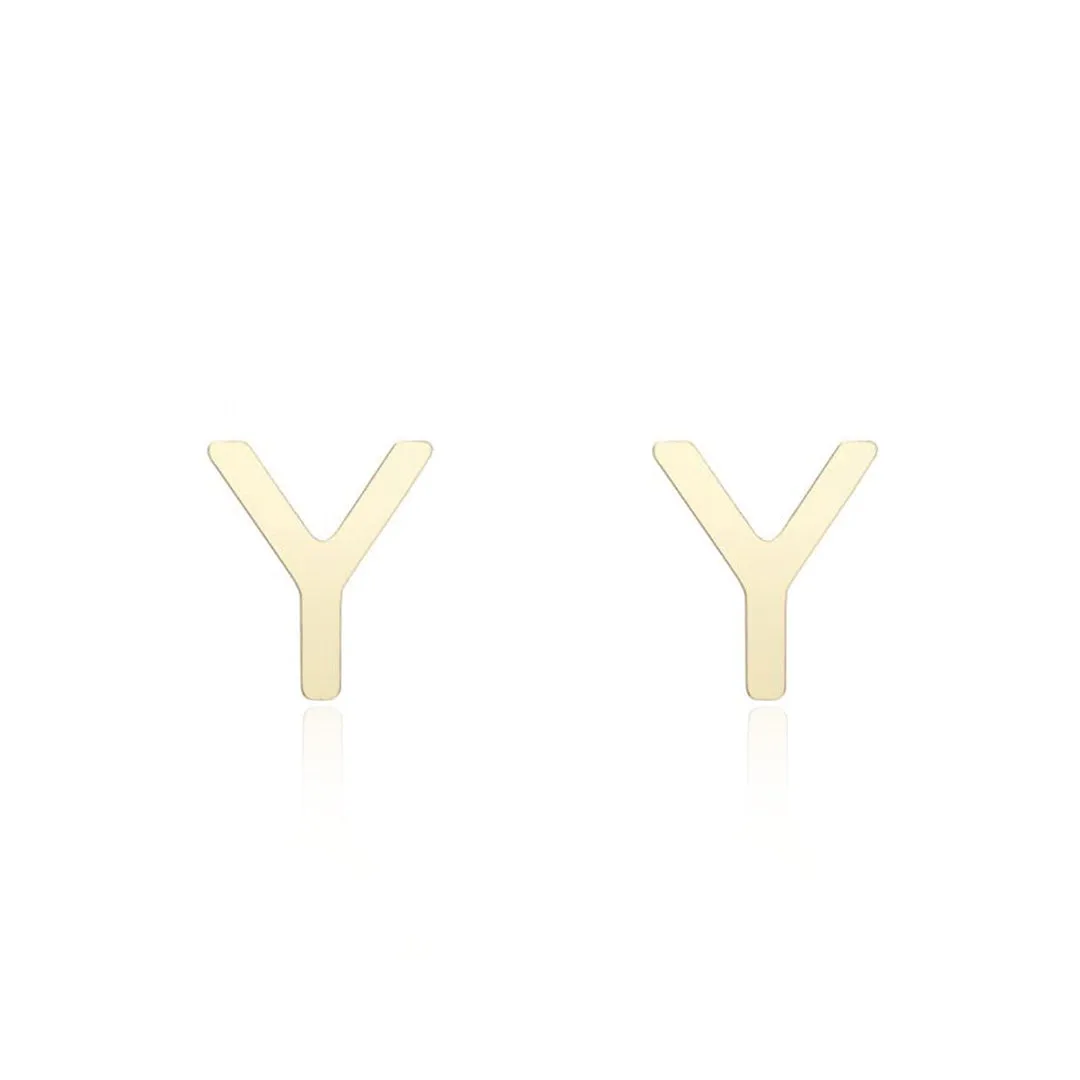Mini Gold Initial Stud Earrings