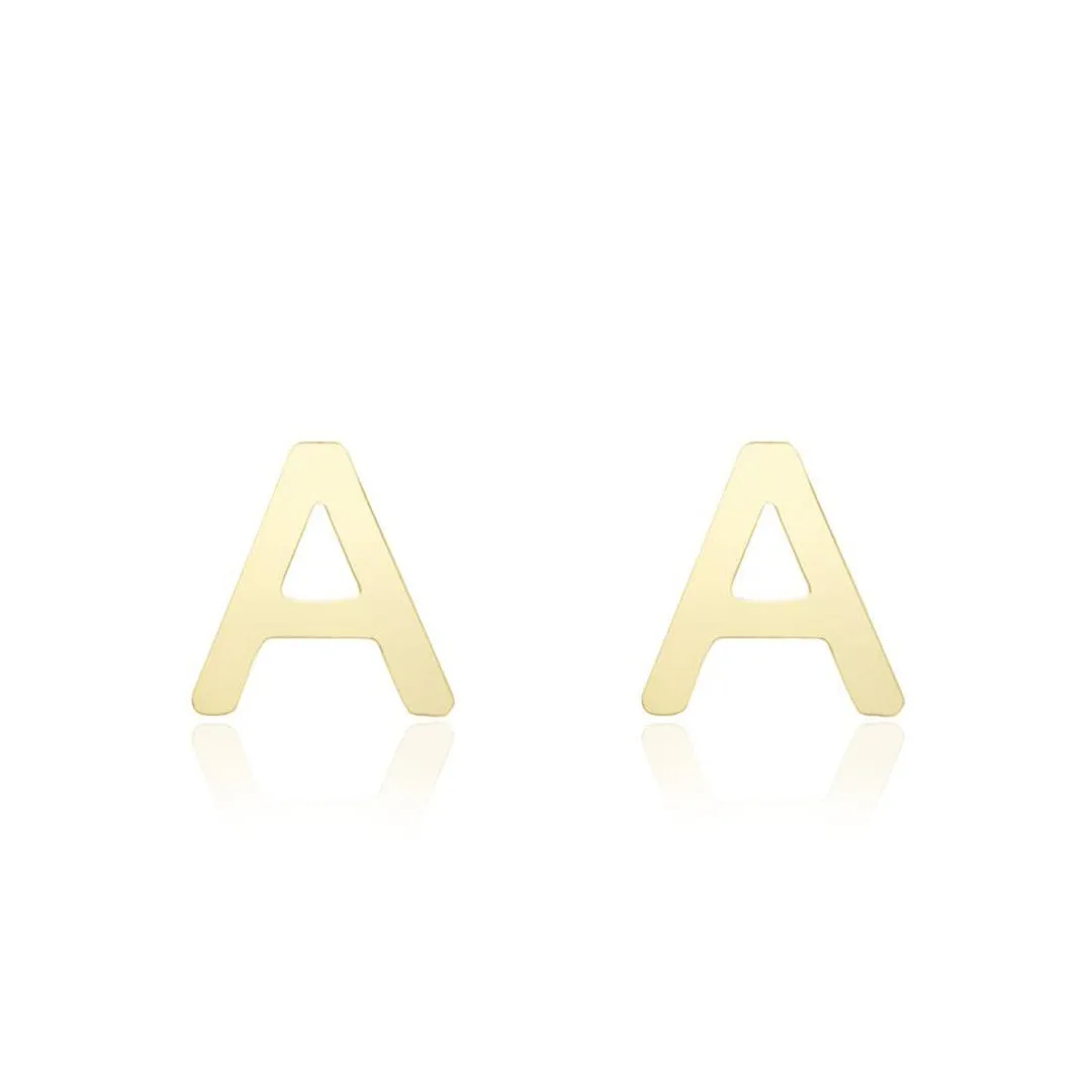 Mini Gold Initial Stud Earrings