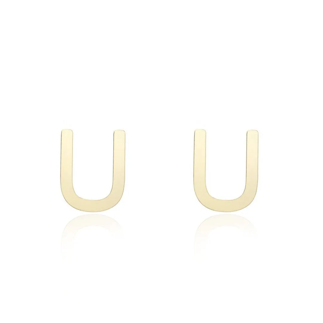 Mini Gold Initial Stud Earrings