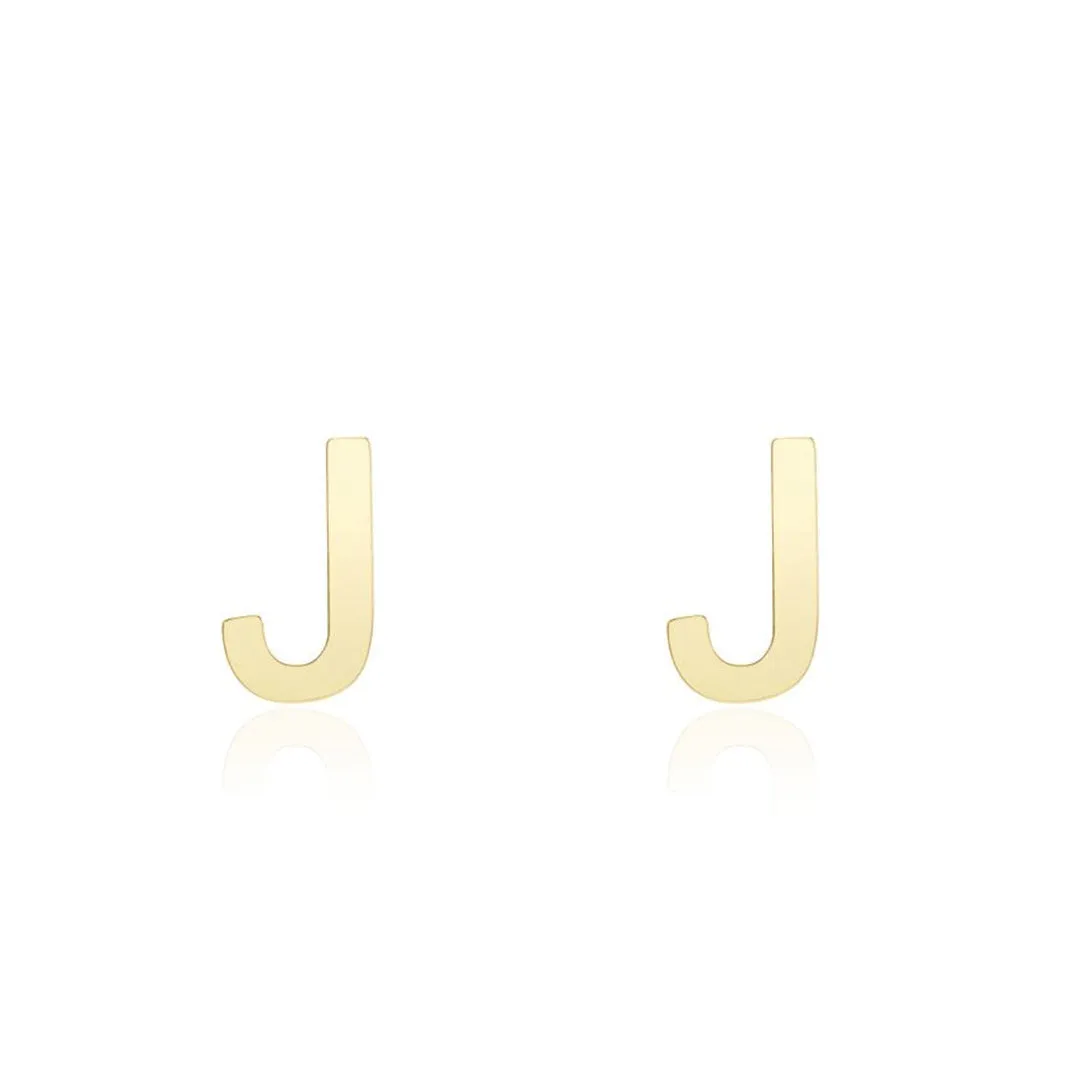 Mini Gold Initial Stud Earrings