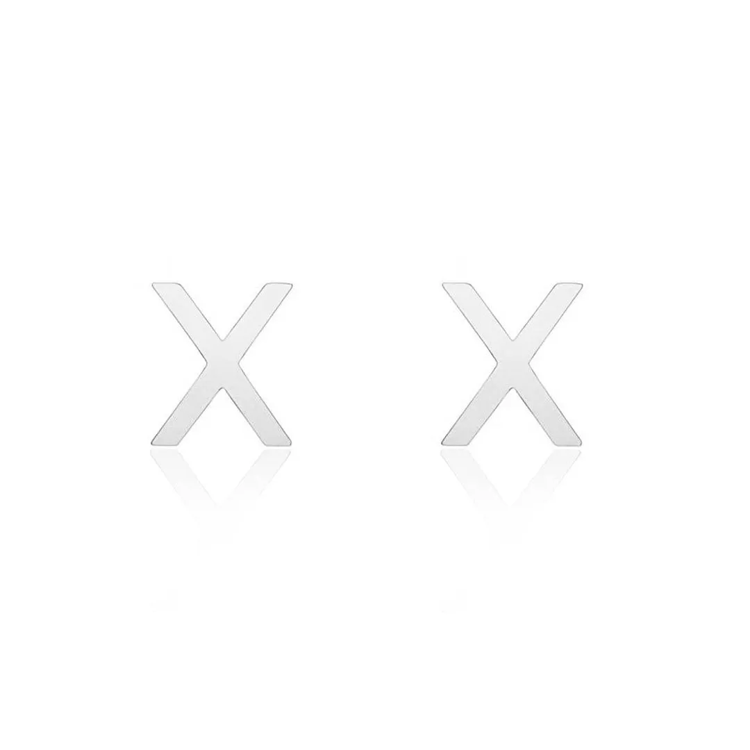 Mini Gold Initial Stud Earrings