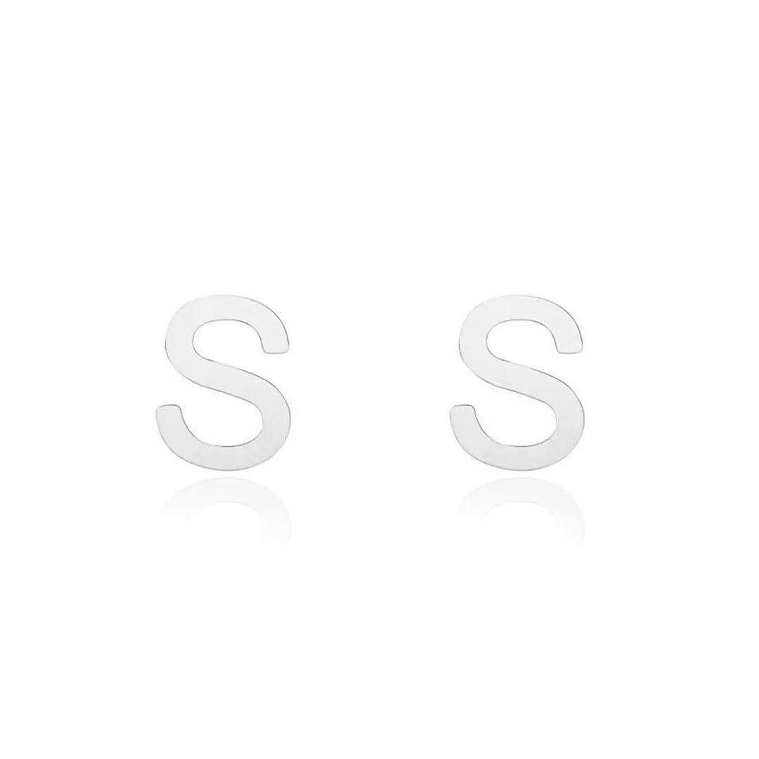 Mini Gold Initial Stud Earrings