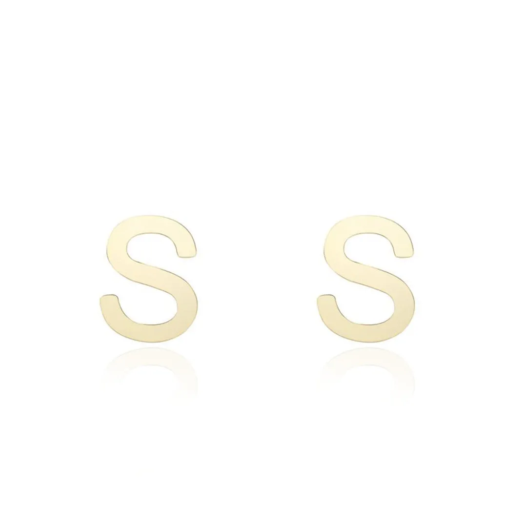 Mini Gold Initial Stud Earrings