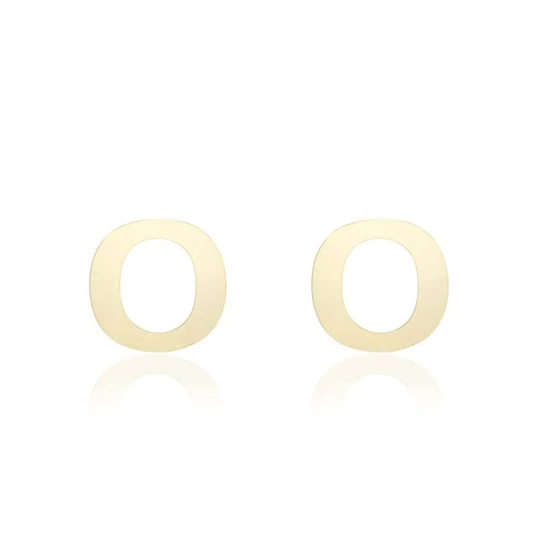 Mini Gold Initial Stud Earrings