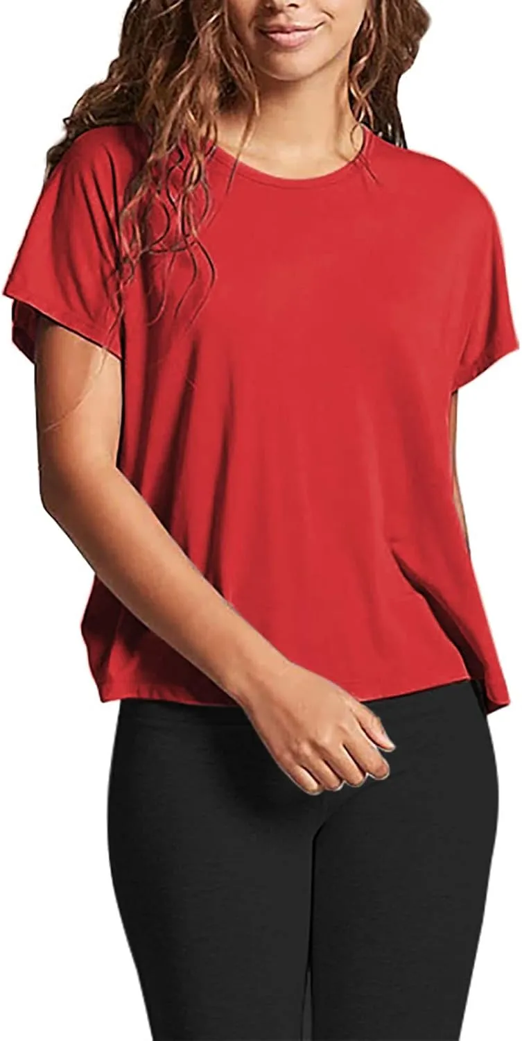 Mippo Womens Open Back Workout Tops Loose Short Sleeve Athletic Gym T Shirts