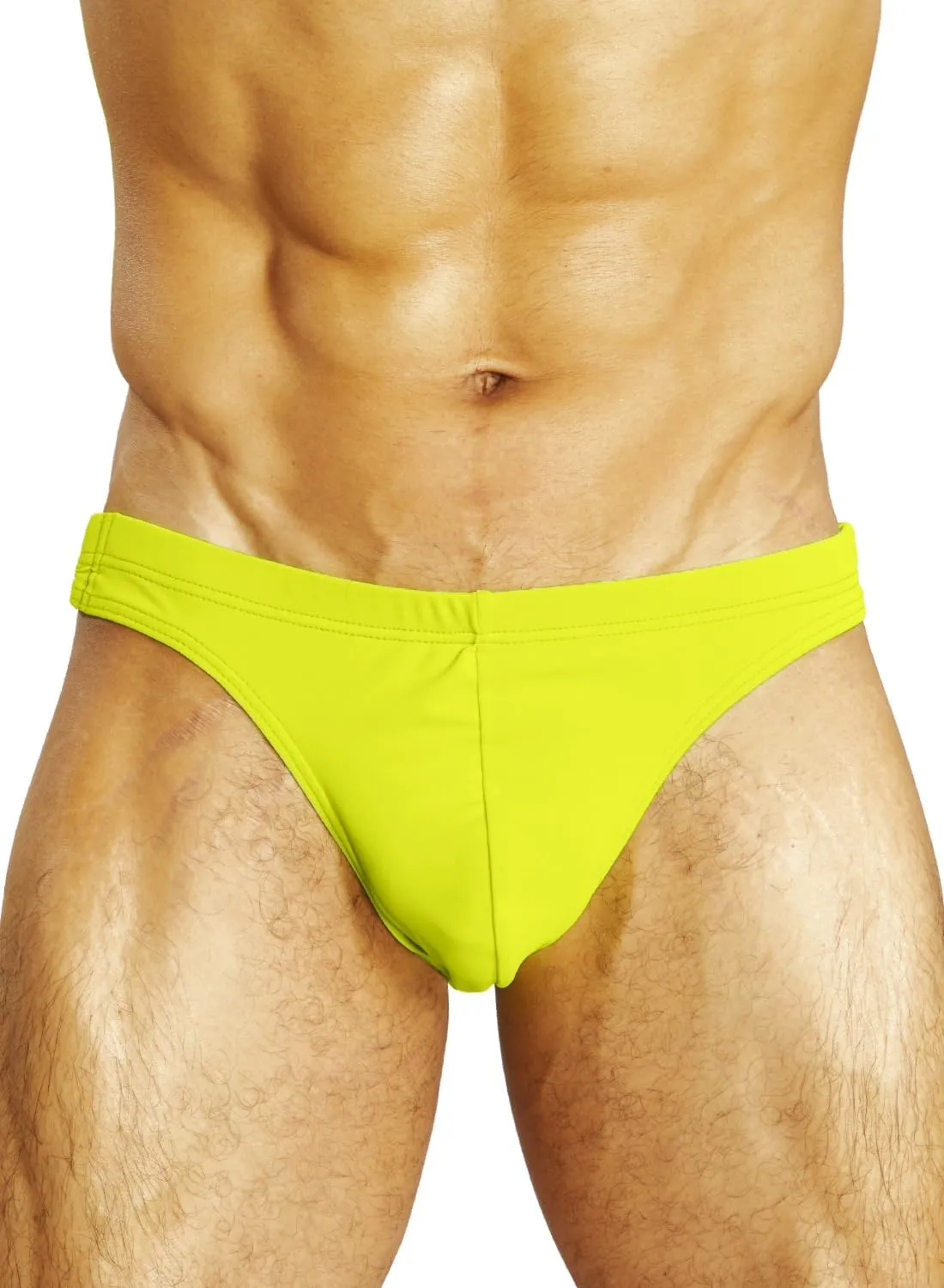 MIZOK Men's Sexy Swim Briefs Low Rise Bikini Swimsuit with Buckle Ring