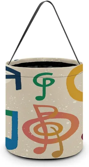 Music Symbols Lovely Halloween Tote Candy Bag Candy Basket Candy Bucket Gift Bag for Halloween Party