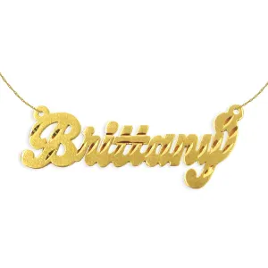 Name Necklace - Gold Name Necklace - Personalized Name Plate Necklace - 24K Gold Plated Sterling Silver - Custom Name Pendant - Made in USA
