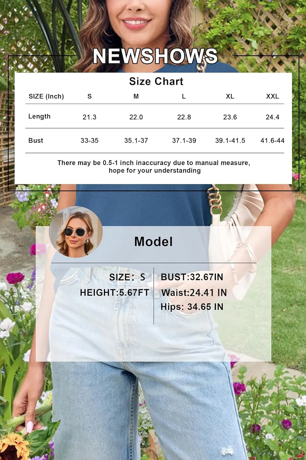 Newshows Womens 2024 Summer Tops Spring Sweater Vest Cap Sleeve Crewneck Business Casual Outfits Knit Dressy Shirts Trendy
