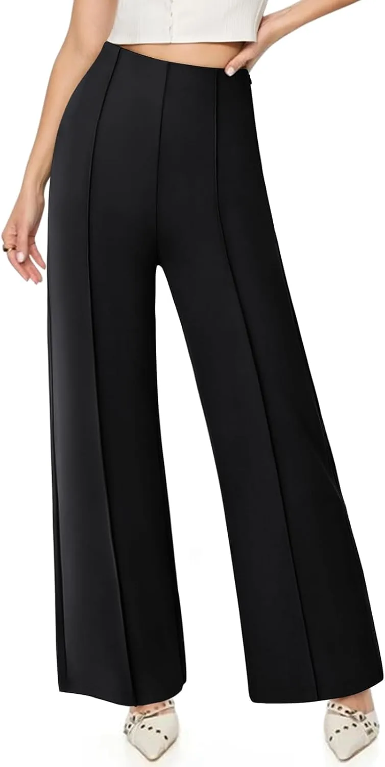NIMIN Womens Wide Leg Business Casual Pants Dressy Work Slack High Waisted Stretchy Trousers 2025
