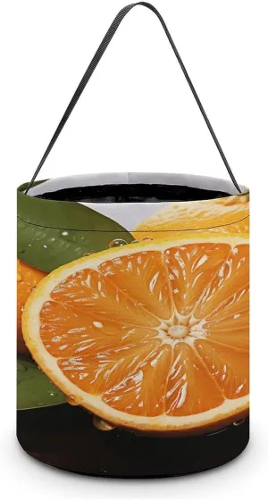 Orange Halloween Tote Candy Bag Candy Basket Candy Bucket Gift Bag for Halloween Party