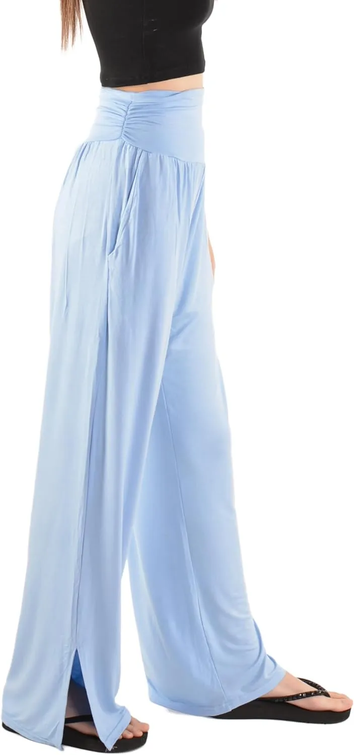 Orient Trail Women's Wide Leg Yoga Pants High Waist Casual Slit Leg Lounge Sweatpants with Pockets Oversized Plus Sizes