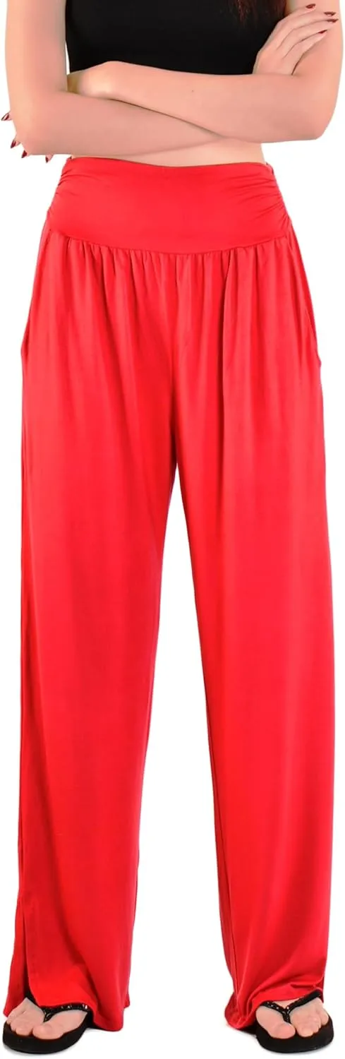 Orient Trail Women's Wide Leg Yoga Pants High Waist Casual Slit Leg Lounge Sweatpants with Pockets Oversized Plus Sizes