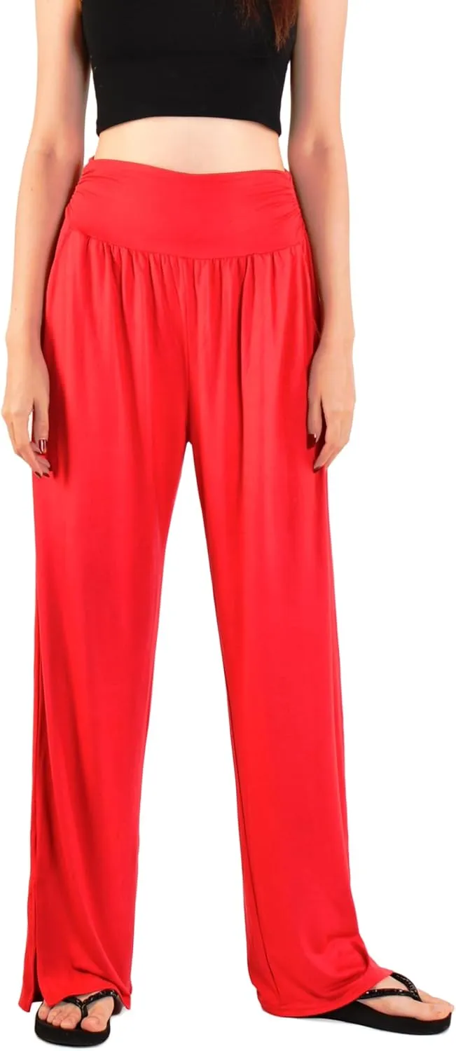 Orient Trail Women's Wide Leg Yoga Pants High Waist Casual Slit Leg Lounge Sweatpants with Pockets Oversized Plus Sizes