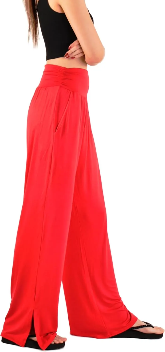Orient Trail Women's Wide Leg Yoga Pants High Waist Casual Slit Leg Lounge Sweatpants with Pockets Oversized Plus Sizes