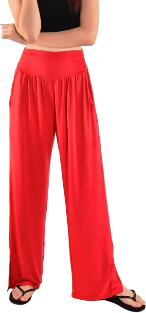 Orient Trail Women's Wide Leg Yoga Pants High Waist Casual Slit Leg Lounge Sweatpants with Pockets Oversized Plus Sizes