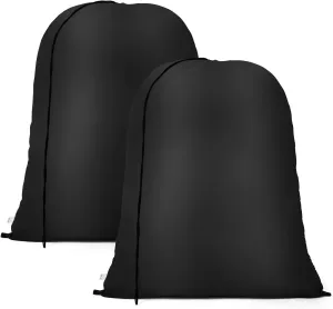 OTraki 20 x 24 inch Laundry Bag 2 Pack Travel Laundry Bags Medium Washable Dirty Clothes Bag Organizer with Drawstring Closure for Camp Home College Dorm Fit Laundry Hamper or Basket Black