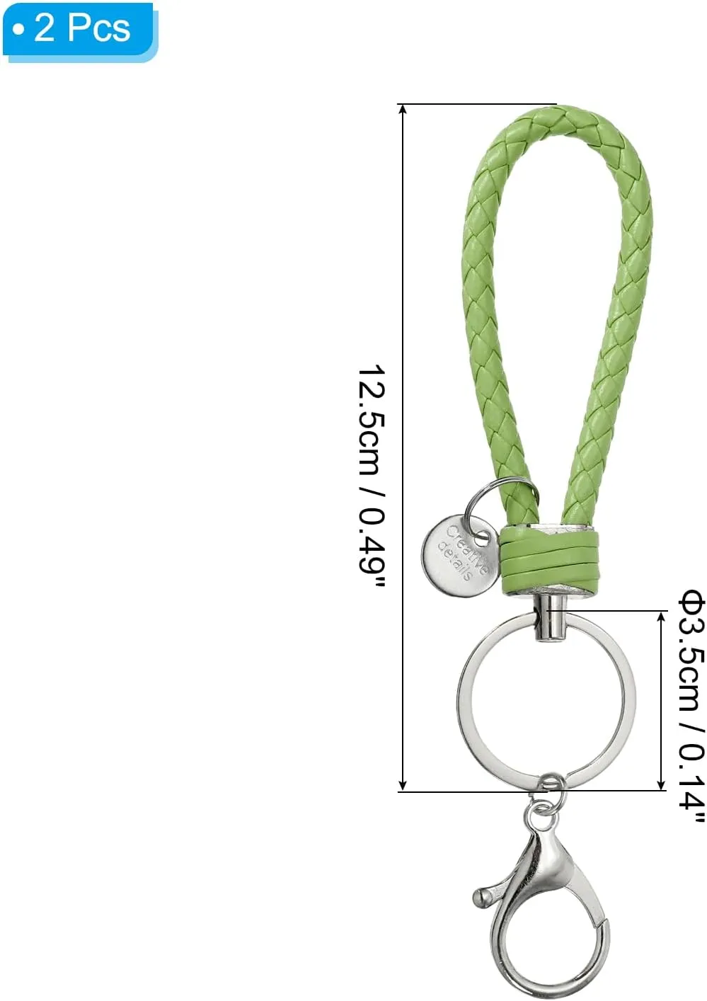 PATIKIL Keychain Bracelet, Woven Leather Wristlet Keychain for Women and Men for Car Keys, Bag Decoration