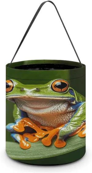 Peace Tree Frog Halloween Tote Candy Bag Candy Basket Candy Bucket Gift Bag for Halloween Party