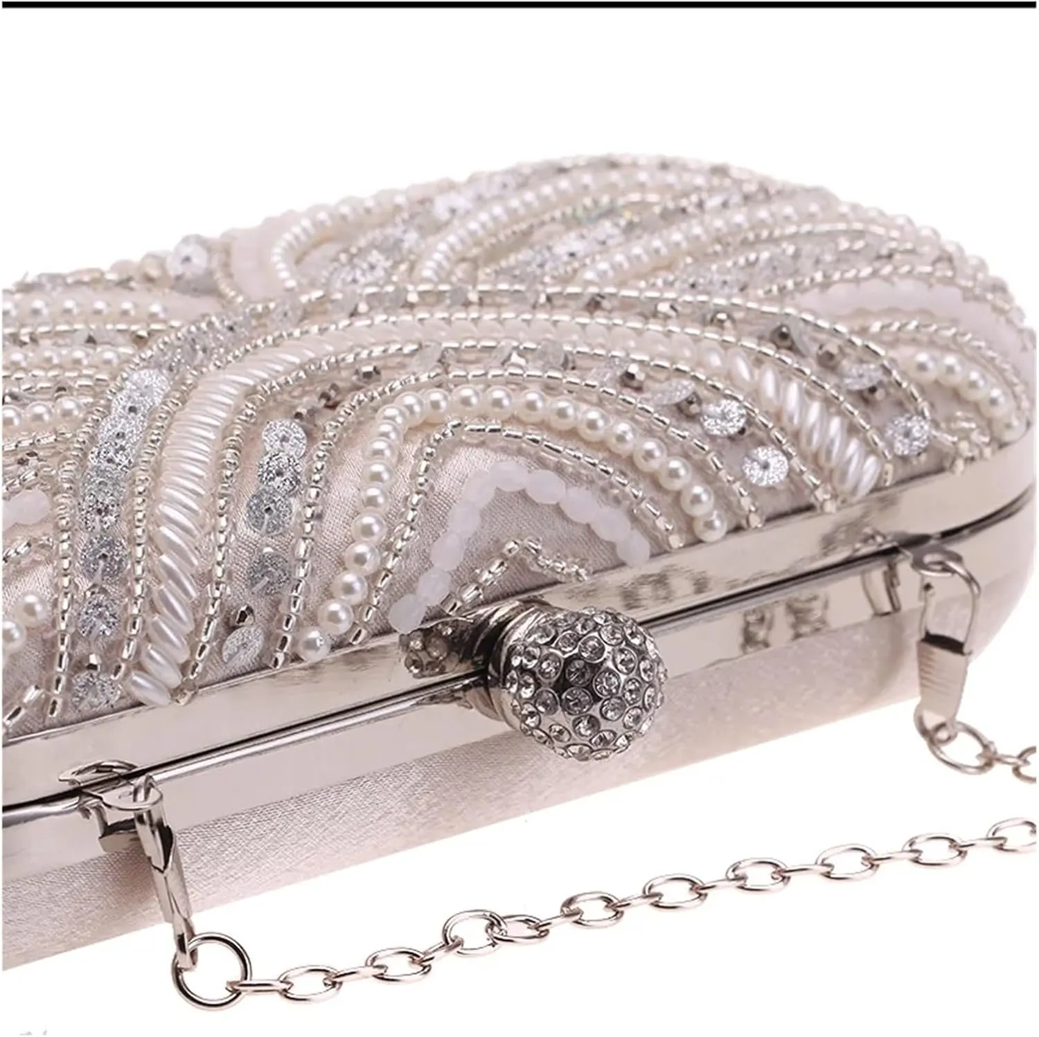 Pearl Clutch Women's Pearl Clutch Bag Embroidered Diamond Purses and Handbags Sequin Clutches Wedding Evening Purse