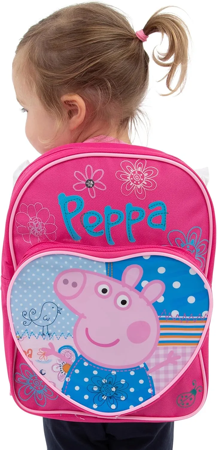 Peppa Pig Backpack | Girls Backpacks for School | Cute Bookbag for Kids | Pink