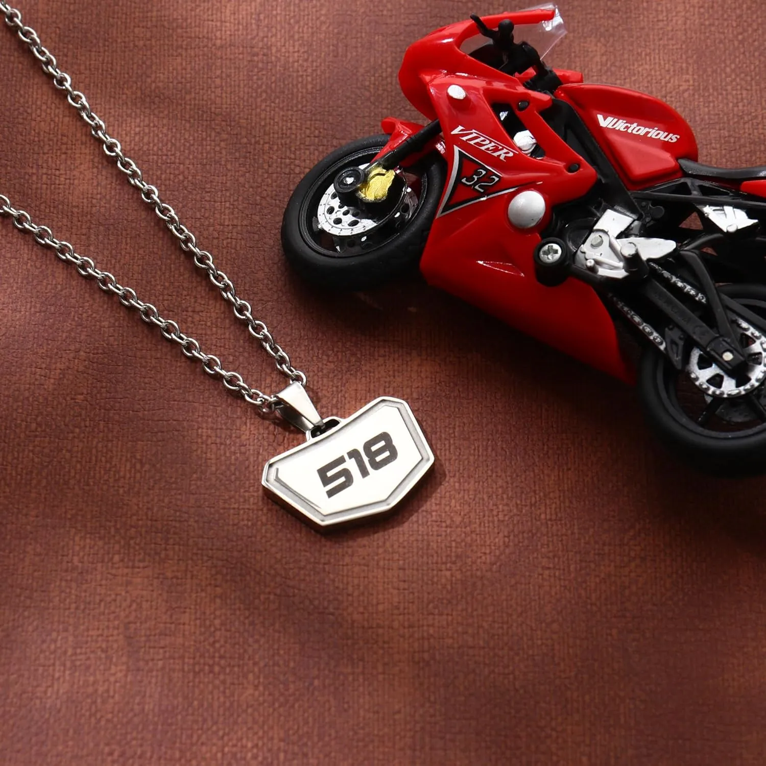 Personalized Custom Motocross Number Necklace,Dirt Bike Name Necklace Gift for Men