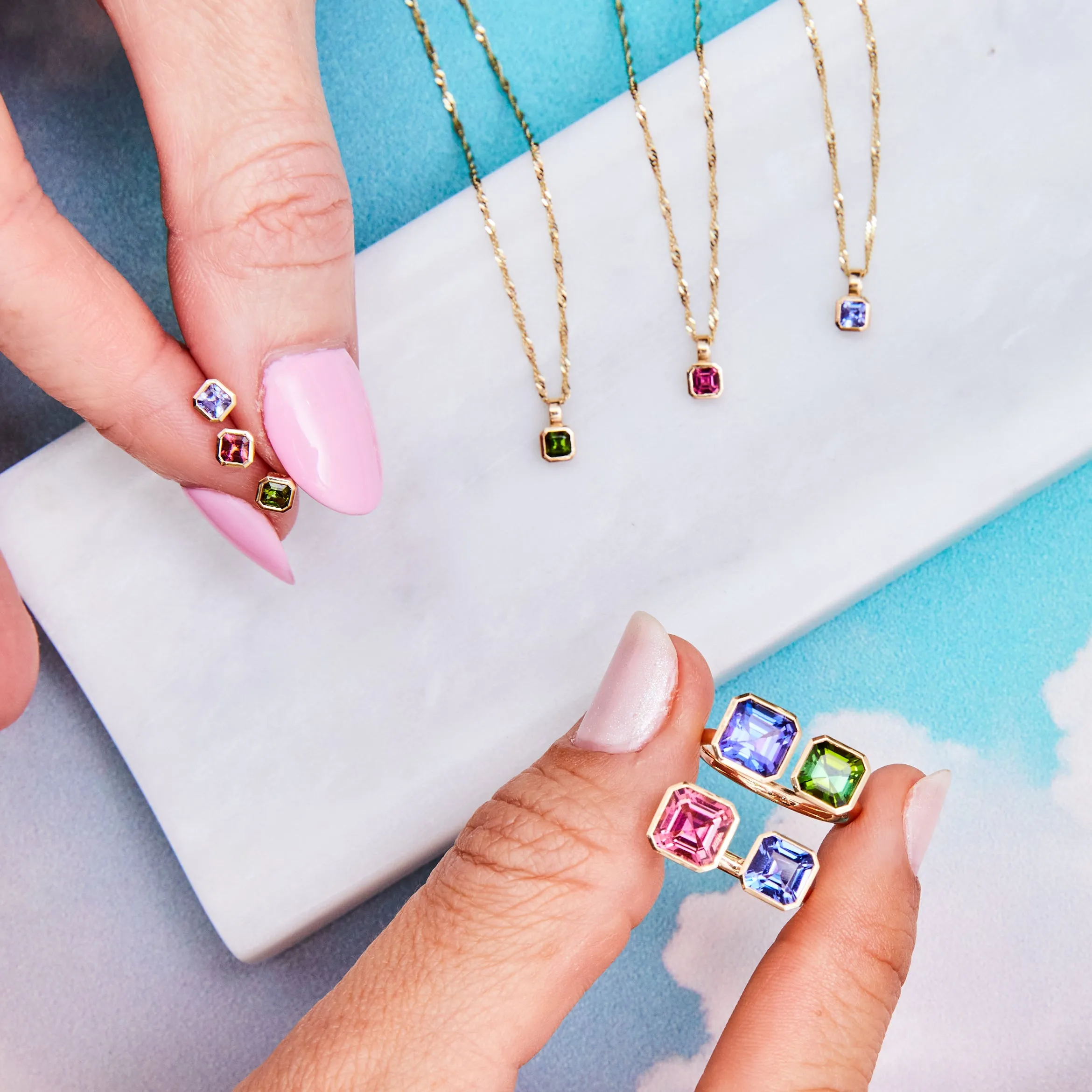 Petite Dahlia Asscher Charm