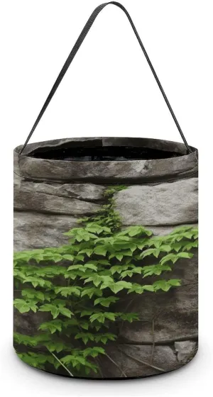 Plant on Stone Wall Halloween Tote Candy Bag Candy Basket Candy Bucket Gift Bag for Halloween Party