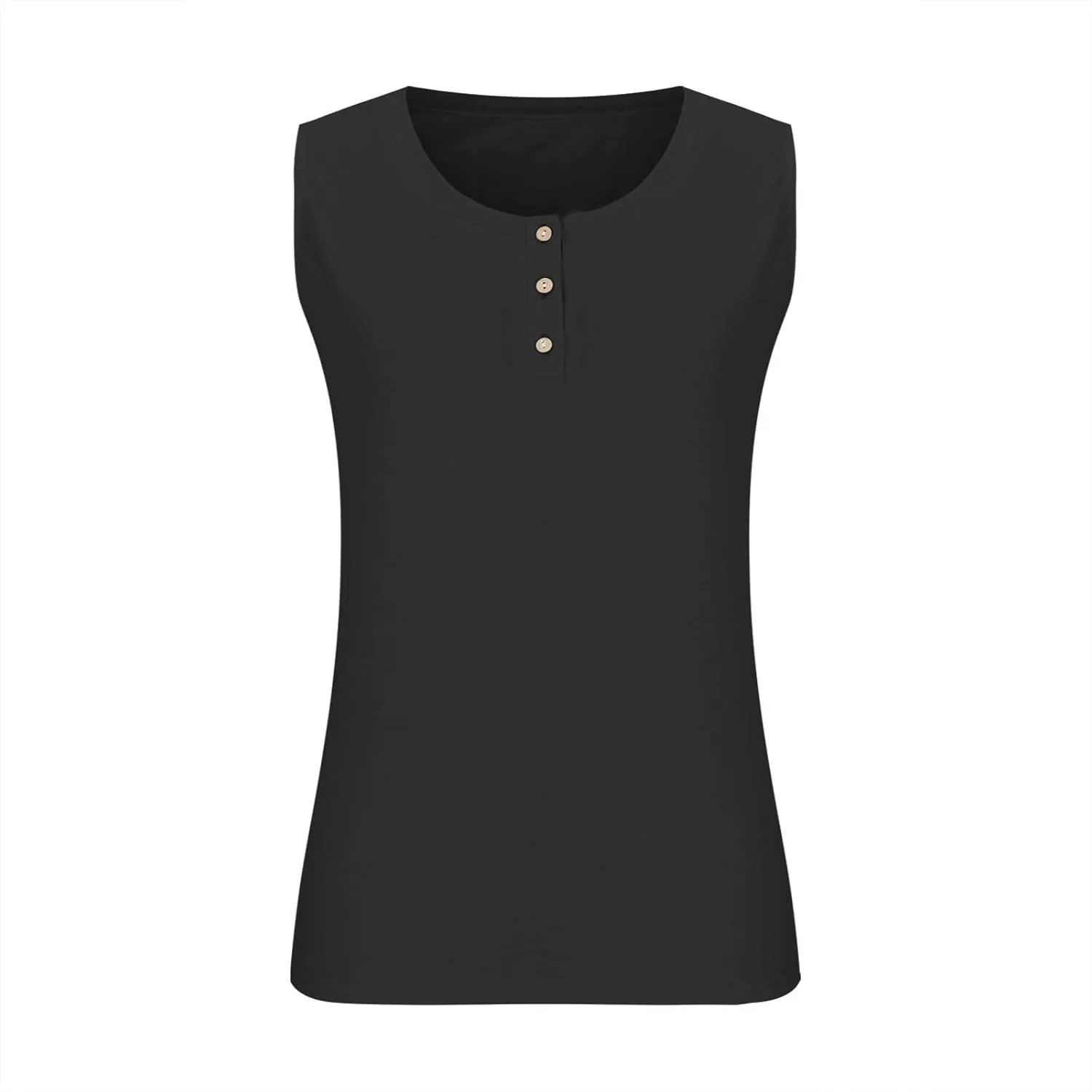 Plus Size Button Front Camisole Top Women's Sleeveless Casual Summer Relaxed Fit Layered Tank Shirt Vest