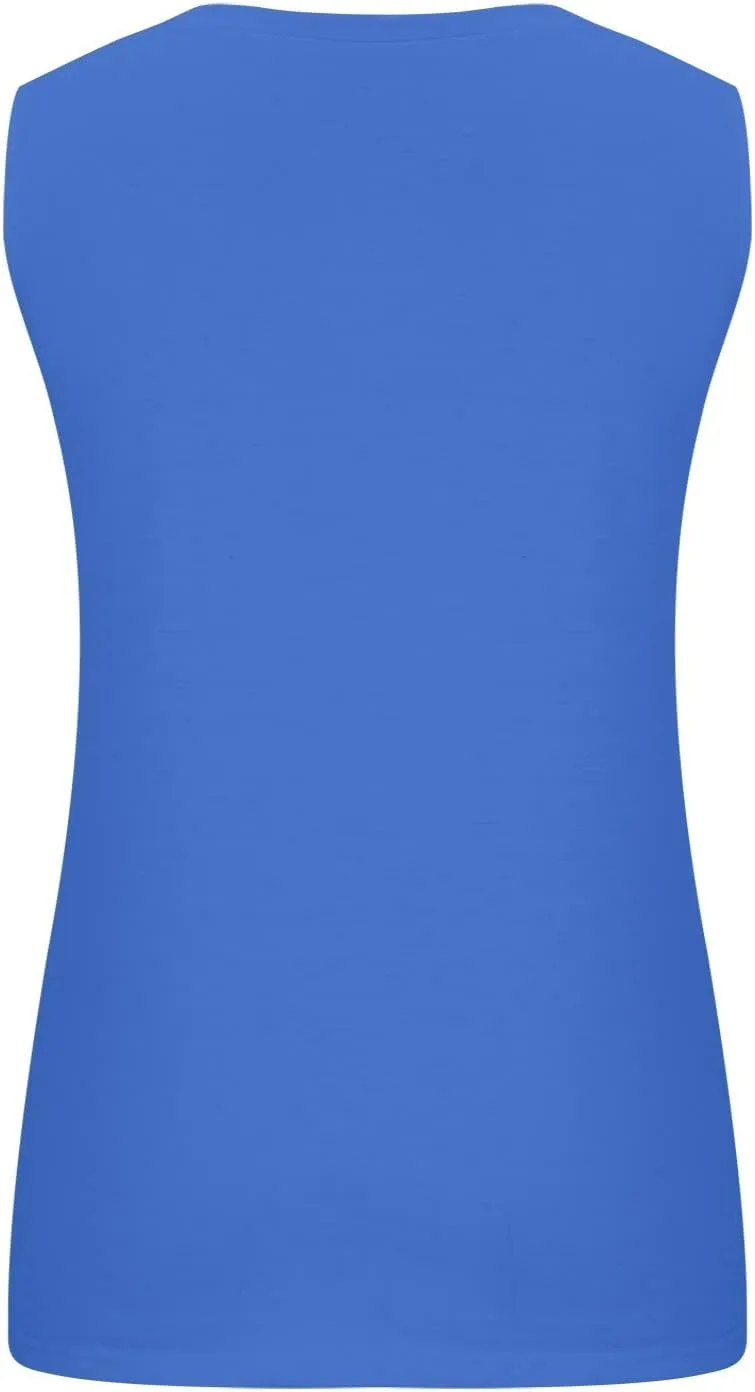 Plus Size Button Front Camisole Top Women's Sleeveless Casual Summer Relaxed Fit Layered Tank Shirt Vest