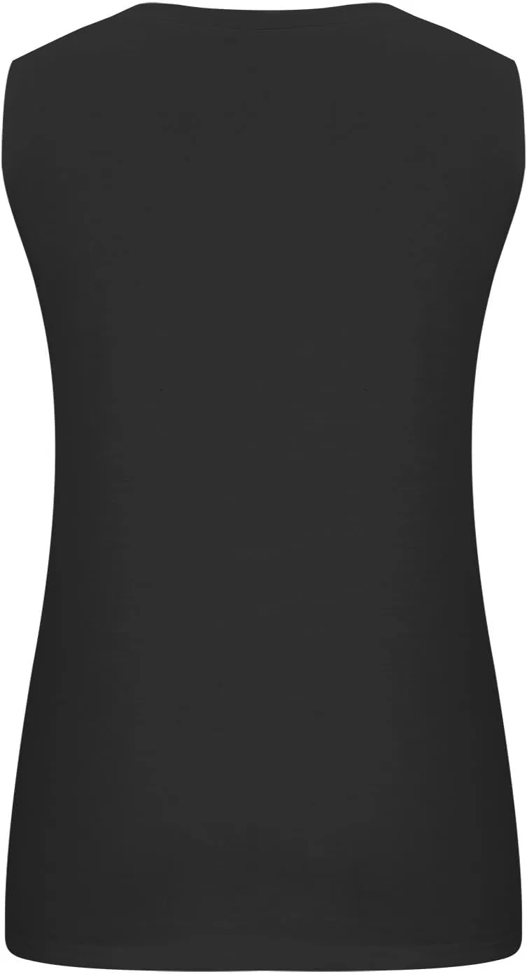 Plus Size Button Front Camisole Top Women's Sleeveless Casual Summer Relaxed Fit Layered Tank Shirt Vest