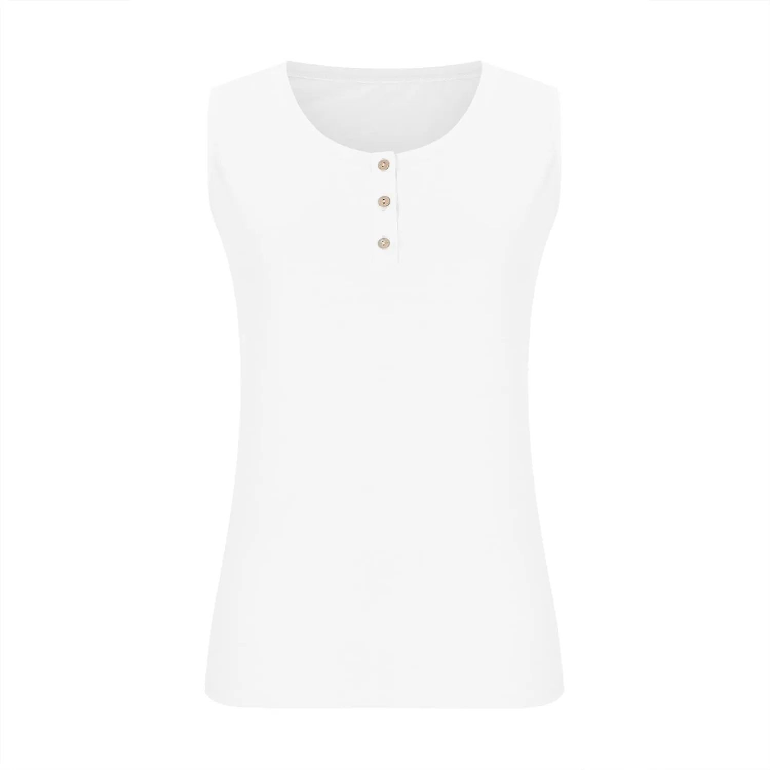 Plus Size Button Front Camisole Top Women's Sleeveless Casual Summer Relaxed Fit Layered Tank Shirt Vest
