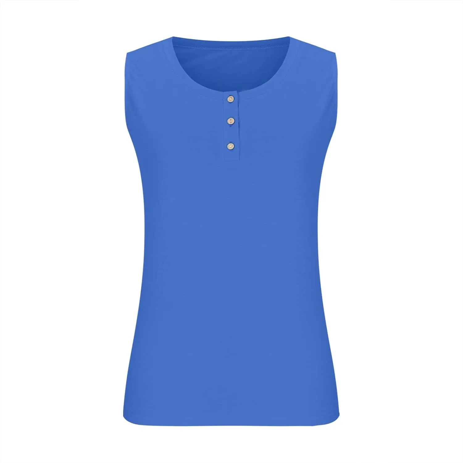 Plus Size Button Front Camisole Top Women's Sleeveless Casual Summer Relaxed Fit Layered Tank Shirt Vest