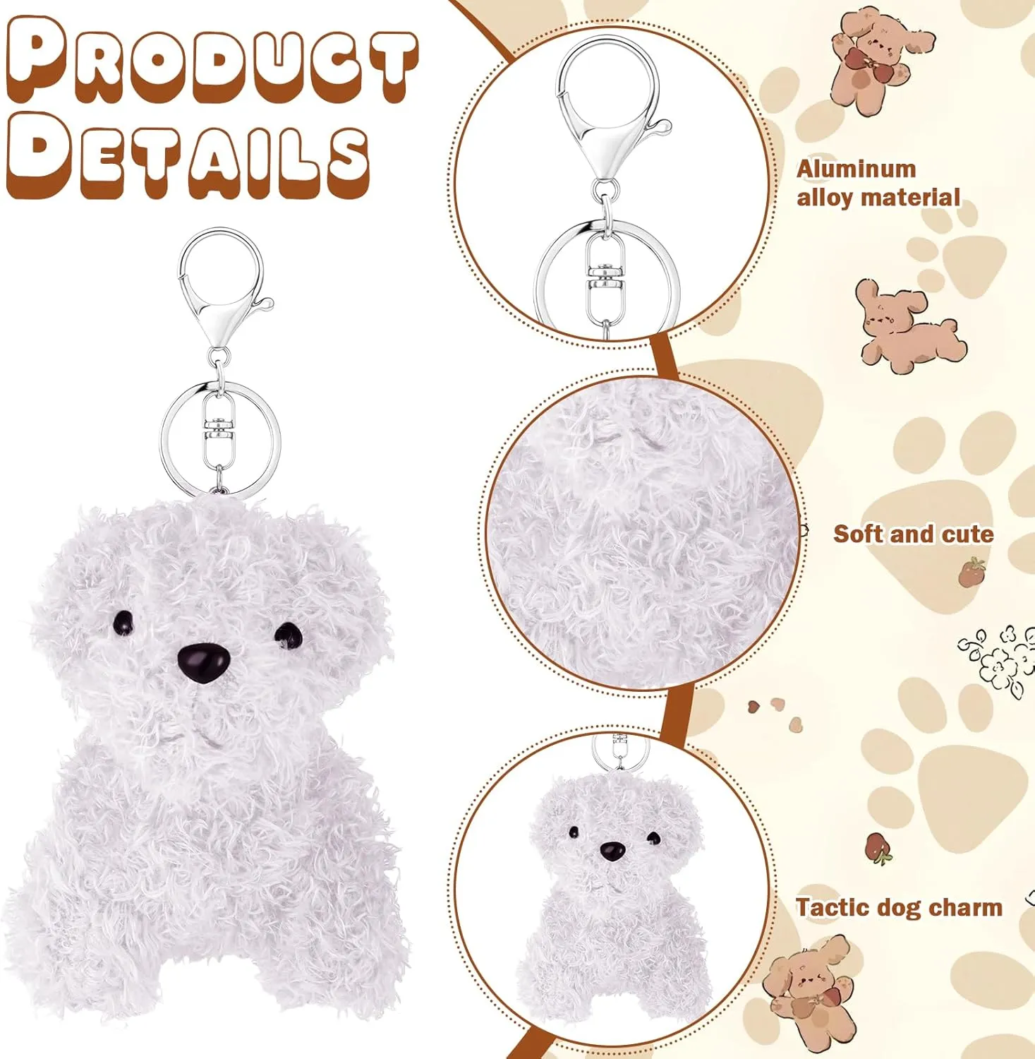Plush Keychain Soft Stuffed Animal Keyring Small Key Chain for Men Women Bag Charm,Purse,Backpack,Handbag
