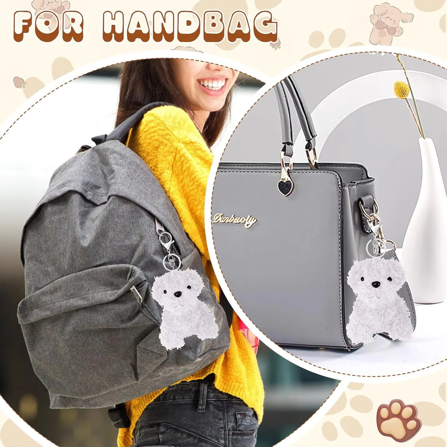 Plush Keychain Soft Stuffed Animal Keyring Small Key Chain for Men Women Bag Charm,Purse,Backpack,Handbag