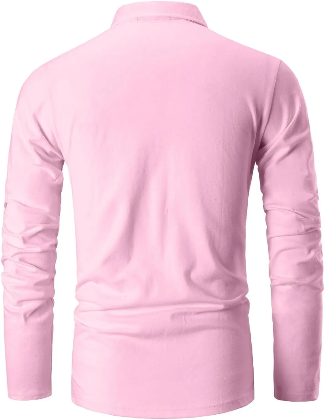 Polo Shirts for Men Long Sleeve Casual Fit Plaid Collar T-Shirts
