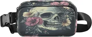 Poppy Flowers Dark Gray Fanny Packs for Women Girls Crossbody Bags Everywhere Belt Bag with Adjustable Strap Fashion Waist Pack for Workout Running Travel