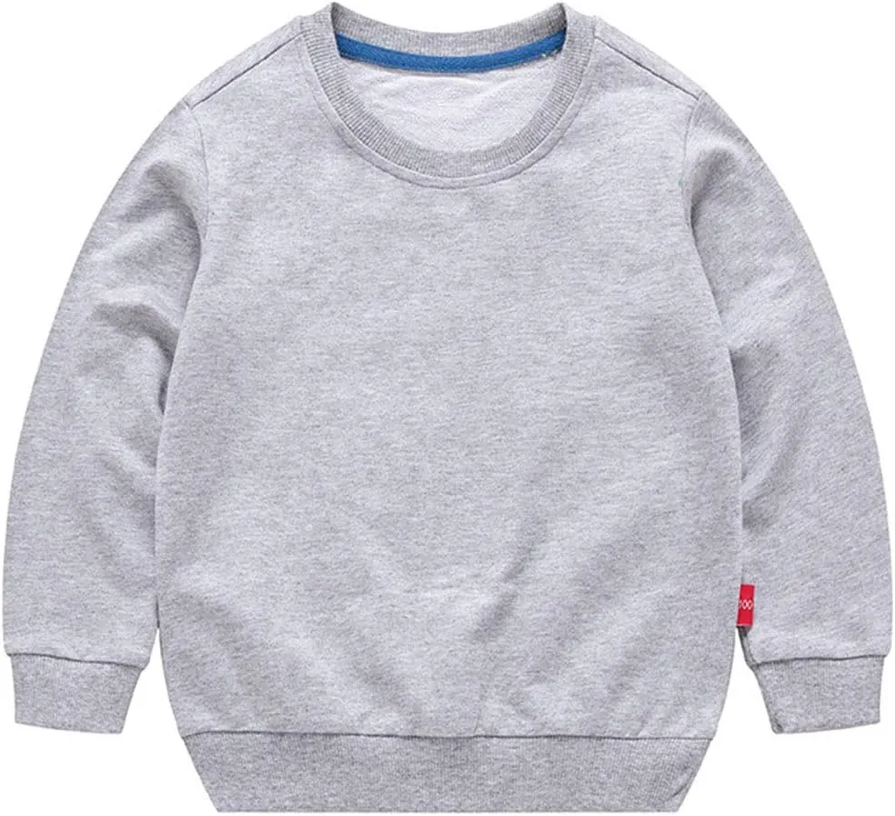 PTPuke Toddler Boys Girls Solid Cotton Thin Sweatshirt Long Sleeve top T-Shirts