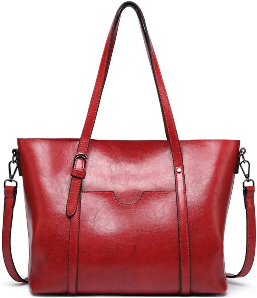 PU Leather Handbag For Women, Top Handle Tote Shoulder Crossbody Hobo Bag Satchel Purse Green