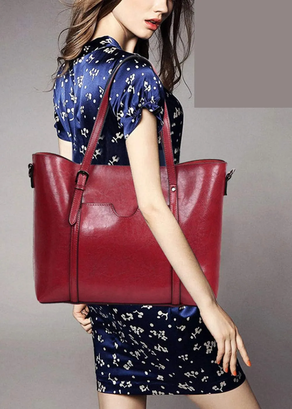 PU Leather Handbag For Women, Top Handle Tote Shoulder Crossbody Hobo Bag Satchel Purse Green