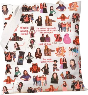 PXTIDY Comedy Tv Show Characters Tote Bag Tori Vega & Jade West &Trina Vega Fans Reusable Grocery Bag Tv Show Merchandise