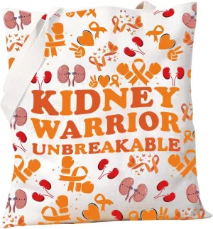 PXTIDY Kidney Cancer Awareness Gifts Kidney Cancer Warrior Tote Bag Orange Ribbon Awareness Kidney Cancer Fighter Gifts