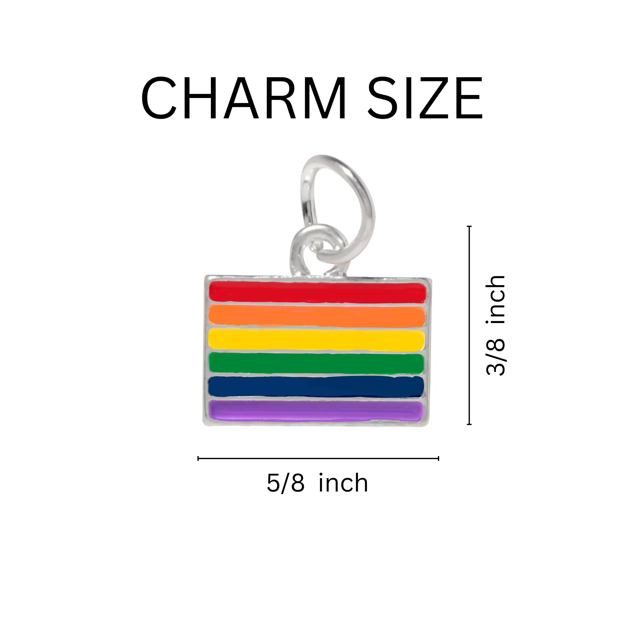 Rainbow Rectangle Flag Black Cord Necklaces