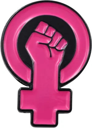 REAL SIC Women's Power Enamel Pin - Raised Feminist Fist Protest Pride Lapel Pin for Jackets, Hats, Backpacks, Bag & Tops