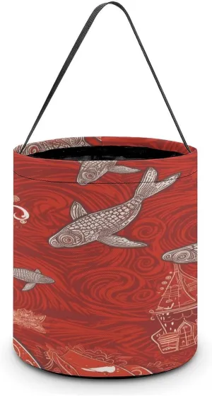 Red Sea Animal Halloween Tote Candy Bag Candy Basket Candy Bucket Gift Bag for Halloween Party