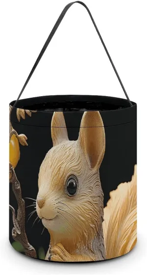 Resin Squirrel Halloween Tote Candy Bag Candy Basket Candy Bucket Gift Bag for Halloween Party